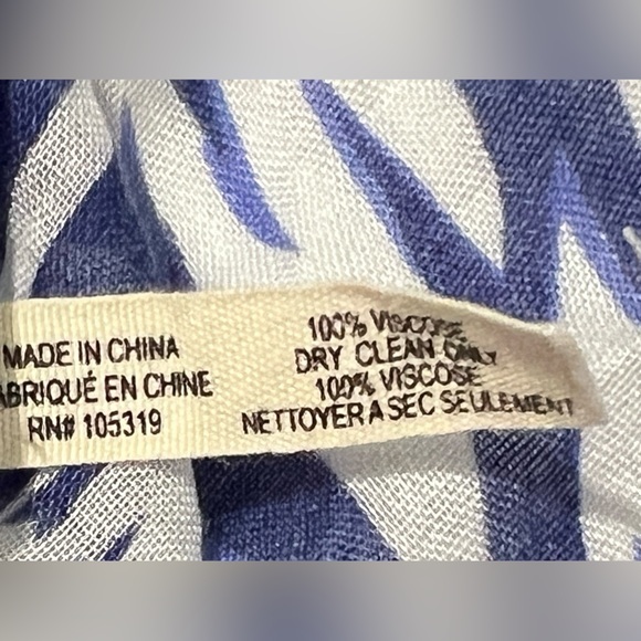 Michael Stars Lightweight Blue White Open Coverup Wrap Shawl One Size - Picture 5 of 6